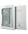Guess IML Flowers Allover Electro With Pearl Strap MagSafe case for iPhone 16 - green