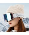 Qunature White Frameless Ski Goggles - White
