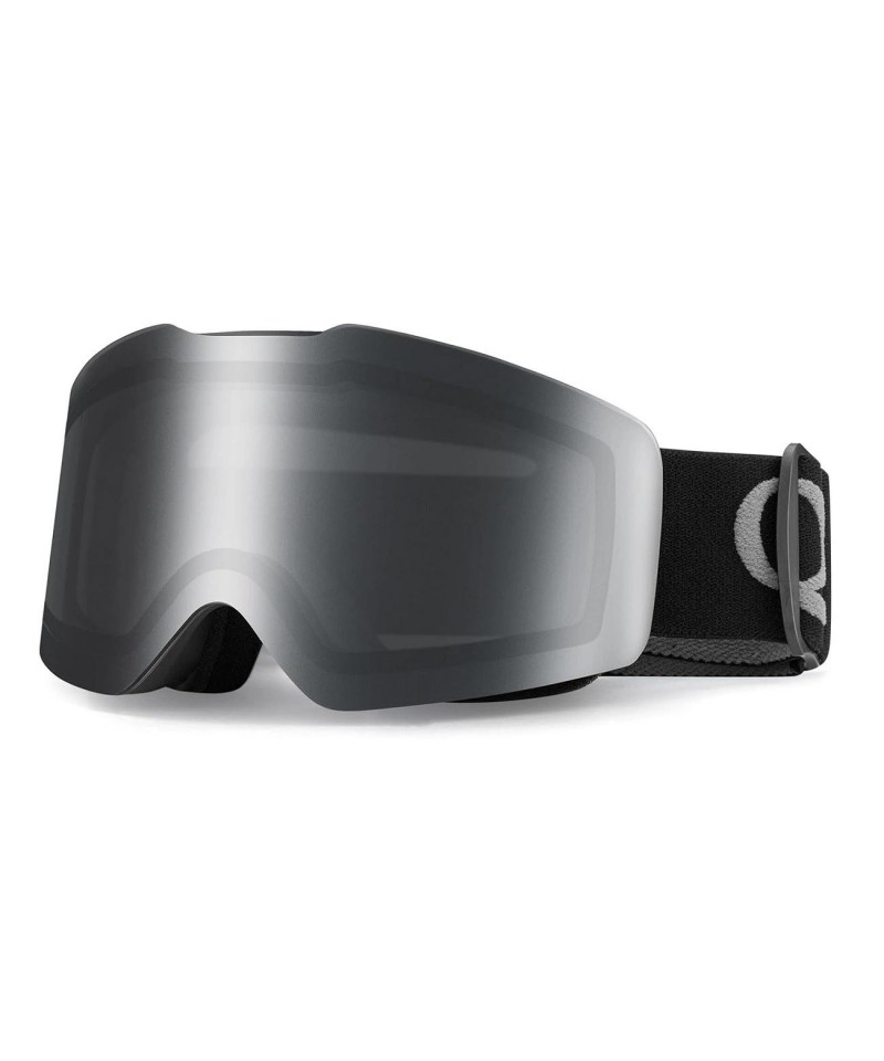 Qunature Black Frameless Ski Goggles - Black