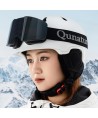Qunature Black Frameless Ski Goggles - Black