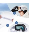 Qunature White Ski Goggles for Adults - White