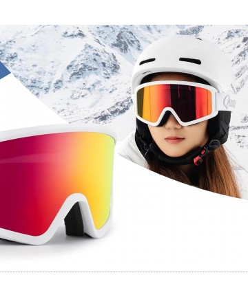 Qunature White Ski Goggles for Adults - White