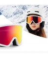 Qunature White Ski Goggles for Adults - White