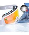 Qunature White Ski Goggles for Adults - White