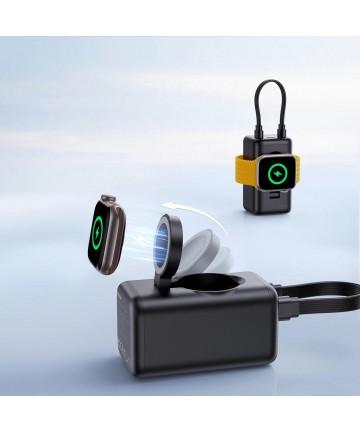 Joyroom JR-W13 5000mAh Wireless Power Bank for Apple Watch + USB-C and Lightning – Black