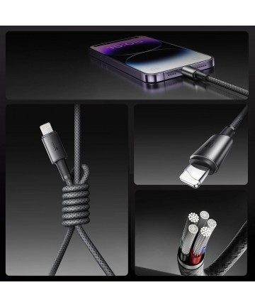 Joyroom S-A50 Unlimited Series 3A USB-A - Lightning Cable with Magnetic Organizer 1.2m - Gray