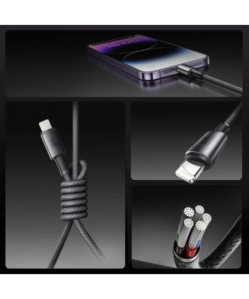 Joyroom S-A50 Unlimited Series 30W USB-C - Lightning Cable with Magnetic Organizer 1.2m - Gray