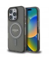 Etui Guess IML Glitter Circle MagSafe na iPhone 16 Pro Max - czarne