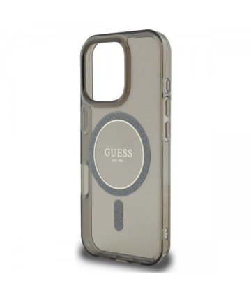 Guess IML Glitter Circle MagSafe case for iPhone 16 Pro Max - black