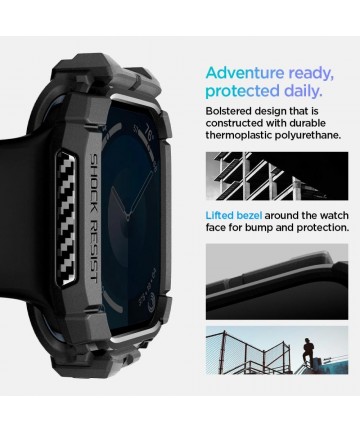 Spigen Rugged Armor Case for Apple Watch 10 46mm - Black