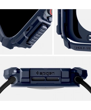 Spigen Rugged Armor Case for Apple Watch 10 46mm - Navy Blue