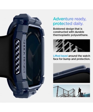 Spigen Rugged Armor Case for Apple Watch 10 46mm - Navy Blue