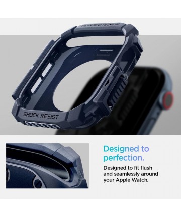 Spigen Rugged Armor Case for Apple Watch 10 46mm - Navy Blue
