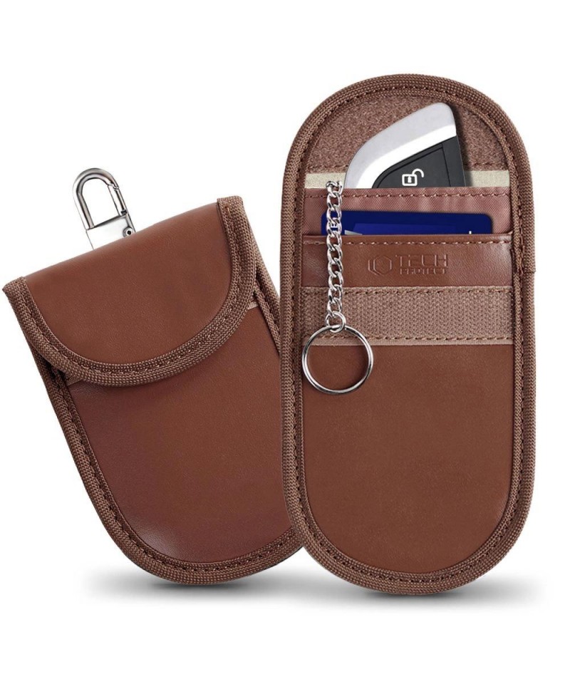 Tech-Protect KLR100 RFID Blocking Car Key Case - Brown