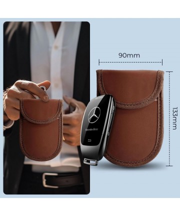 Tech-Protect KLR100 RFID Blocking Car Key Case - Brown