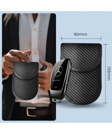 Tech-Protect KLR100 RFID Blocking Car Key Case - Black - Carbon