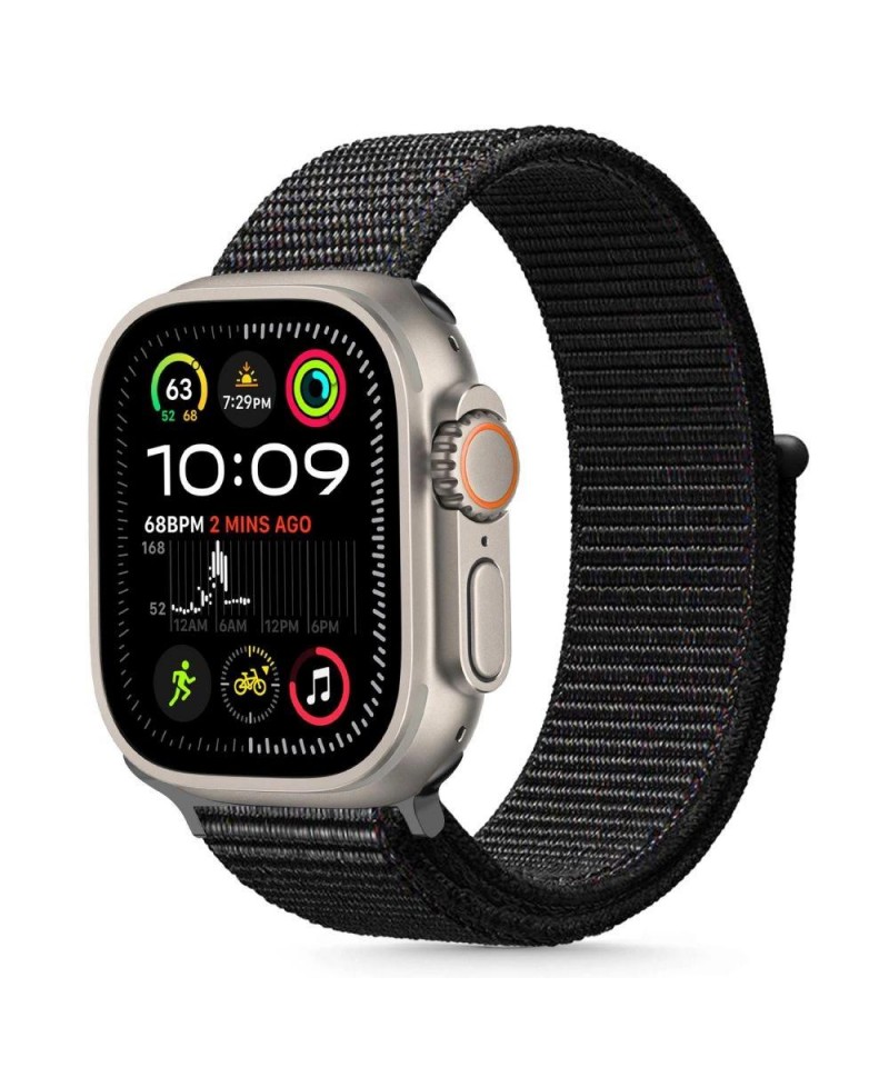 Tech-Protect Nylon Strap for Apple Watch 44 / 45 / 46 / 49 mm - Black
