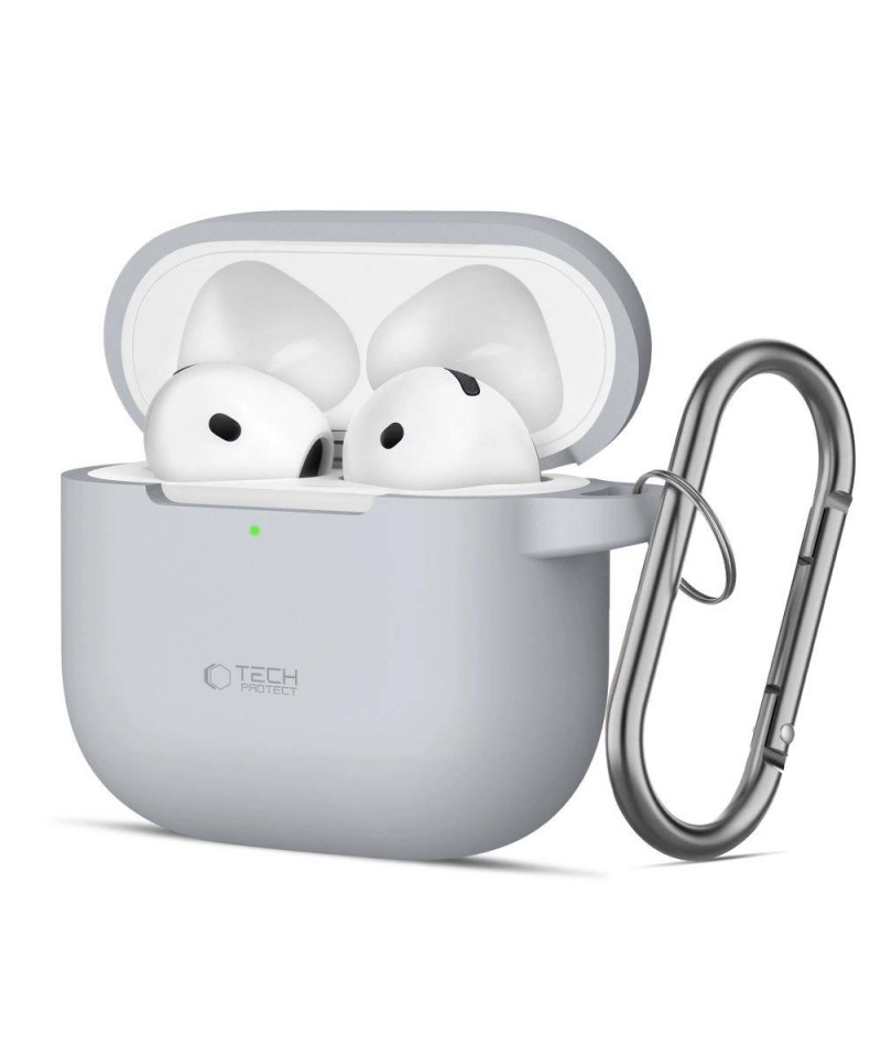 Tech-Protect Silicone Hook Case for AirPods 4 - Gray