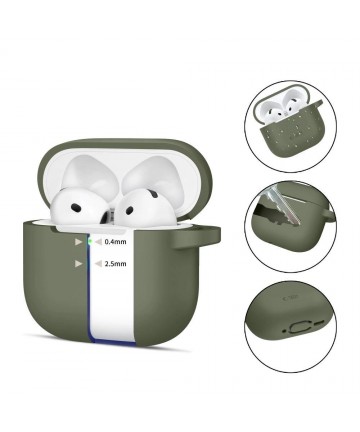 Tech-Protect Silicone Hook Case for AirPods 4 - Green