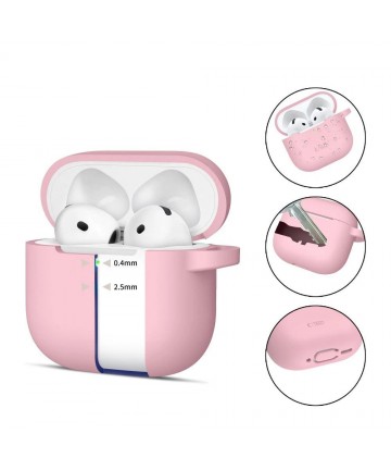 Tech-Protect Silicone Hook Case for AirPods 4 - Pink