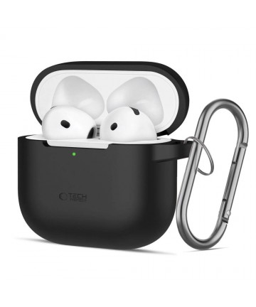 Tech-Protect Silicone Hook Case for AirPods 4 - Black