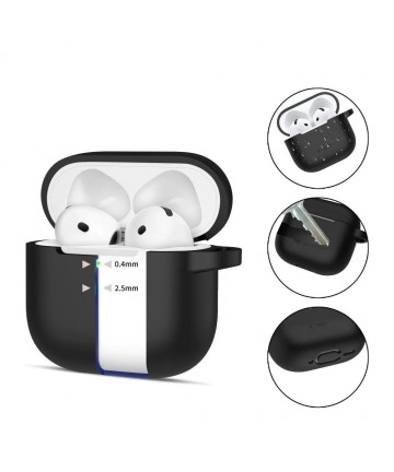 Tech-Protect Silicone Hook Case for AirPods 4 - Black
