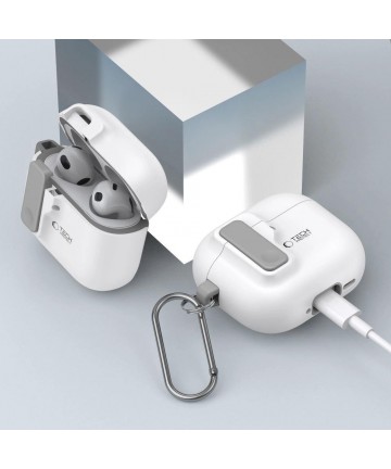 Tech-Protect Slim Hook Case for AirPods 4 - White