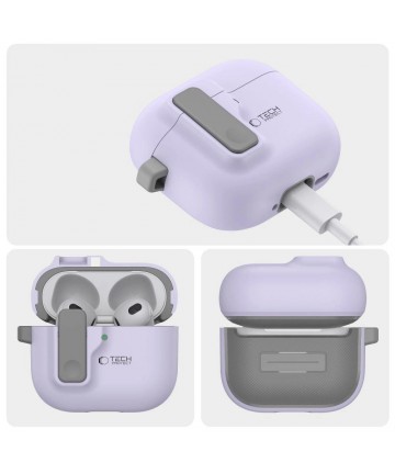 Tech-Protect Slim Hook Case for AirPods 4 - Purple