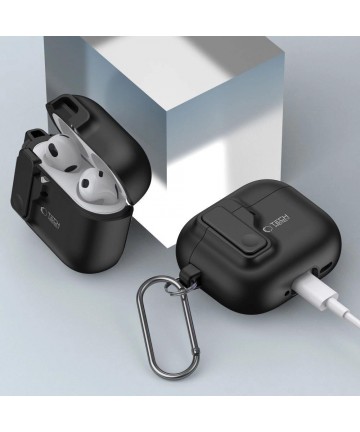 Tech-Protect Slim Hook Case for AirPods 4 - Black