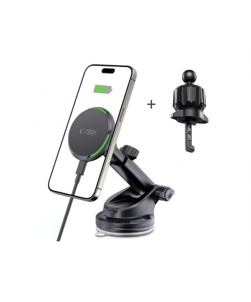 Tech-Protect MM15W-V7 QI2 Car Holder with Inductive Charger - Black