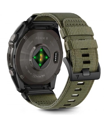Tech-Protect Nylon strap for Garmin Fenix 5X / 5X PLUS / 6X / 6X PRO / 7X / 8 (51 mm) - green