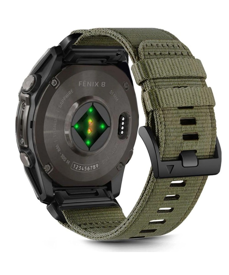 Tech-Protect Nylon strap for Garmin Fenix 5X / 5X PLUS / 6X / 6X PRO / 7X / 8 (51 mm) - green