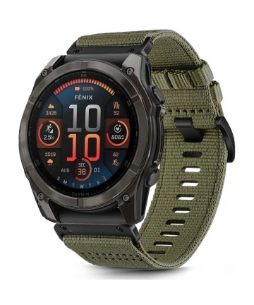 Tech-Protect Nylon strap for Garmin Fenix 5X / 5X PLUS / 6X / 6X PRO / 7X / 8 (51 mm) - green