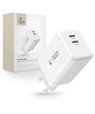 Tech-Protect NC45W-GAN 2-PORT PD45W Charger - White