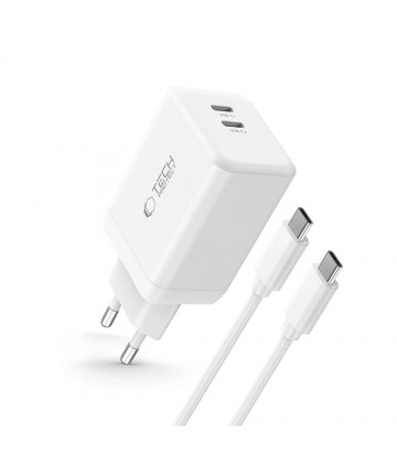 Tech-Protect NC45W-GAN 2-PORT PD45W Charger + TYPE-C CABLE - white