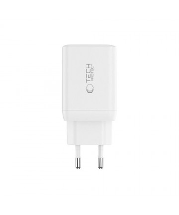Tech-Protect NC45W-GAN 2-PORT PD45W Charger + TYPE-C CABLE - white