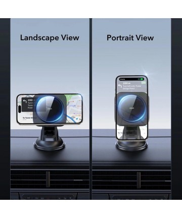 ESR Halolock Magnetic MagSafe QI2 15W Car Holder - Black