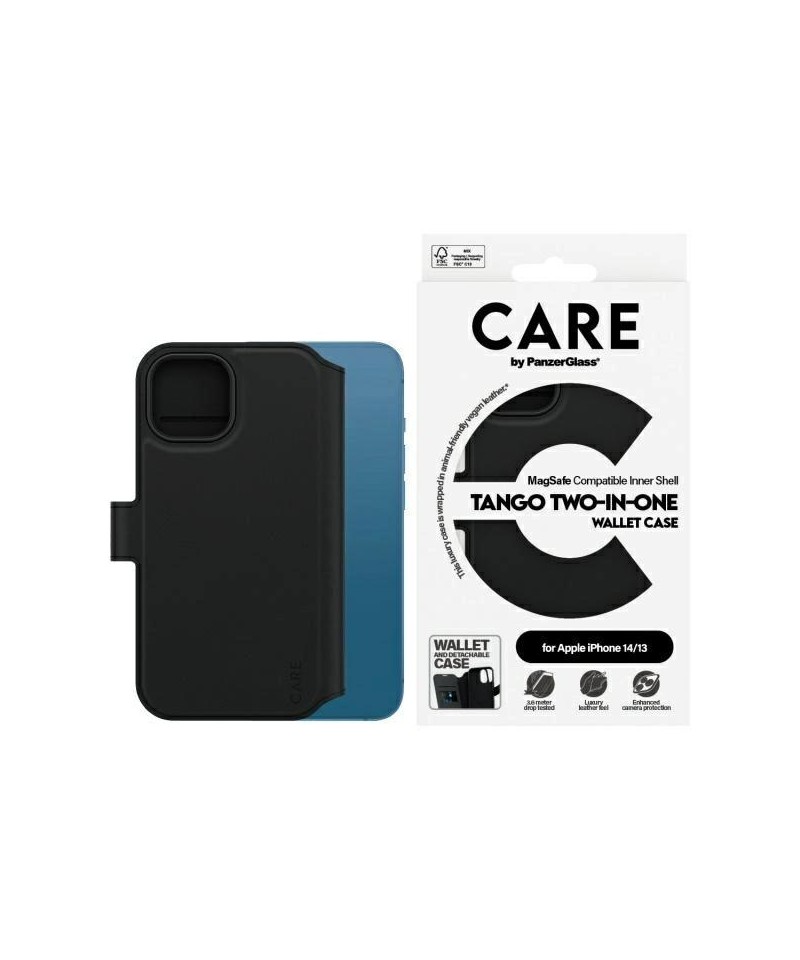 CARE by PanzerGlass Feature Tango 2in1 Wallet MagSafe Case for iPhone 13 / 14 - Black