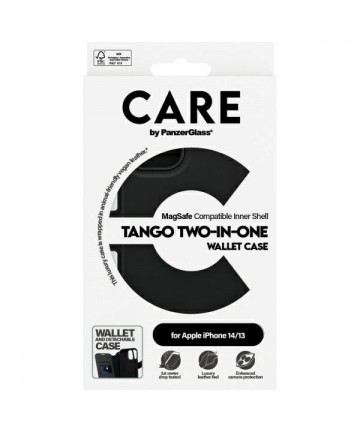 CARE by PanzerGlass Feature Tango 2in1 Wallet MagSafe Case for iPhone 13 / 14 - Black