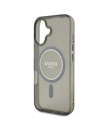 Guess IML Glitter Circle MagSafe case for iPhone 16 - black