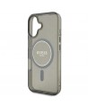 Guess IML Glitter Circle MagSafe case for iPhone 16 - black