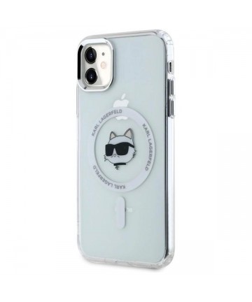 Karl Lagerfeld IML Metal Choupette Head MagSafe iPhone 11 Case - White