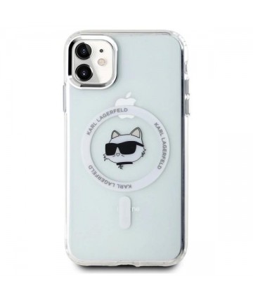 Karl Lagerfeld IML Metal Choupette Head MagSafe iPhone 11 Case - White