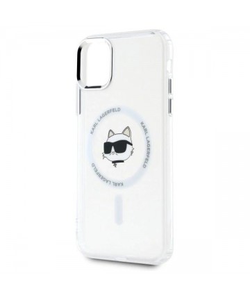 Karl Lagerfeld IML Metal Choupette Head MagSafe iPhone 11 Case - White