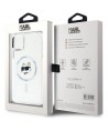 Karl Lagerfeld IML Metal Choupette Head MagSafe iPhone 11 Case - White