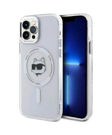 Karl Lagerfeld IML Metal Choupette Head MagSafe iPhone 12 Case - White