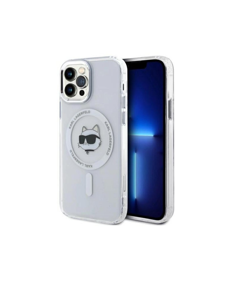Karl Lagerfeld IML Metal Choupette Head MagSafe iPhone 12 Case - White