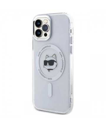 Karl Lagerfeld IML Metal Choupette Head MagSafe iPhone 12 Case - White
