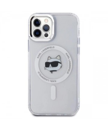 Karl Lagerfeld IML Metal Choupette Head MagSafe iPhone 12 Case - White