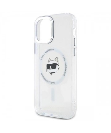 Karl Lagerfeld IML Metal Choupette Head MagSafe iPhone 12 Case - White